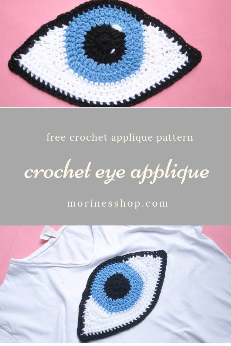 Free crochet eye applique pattern