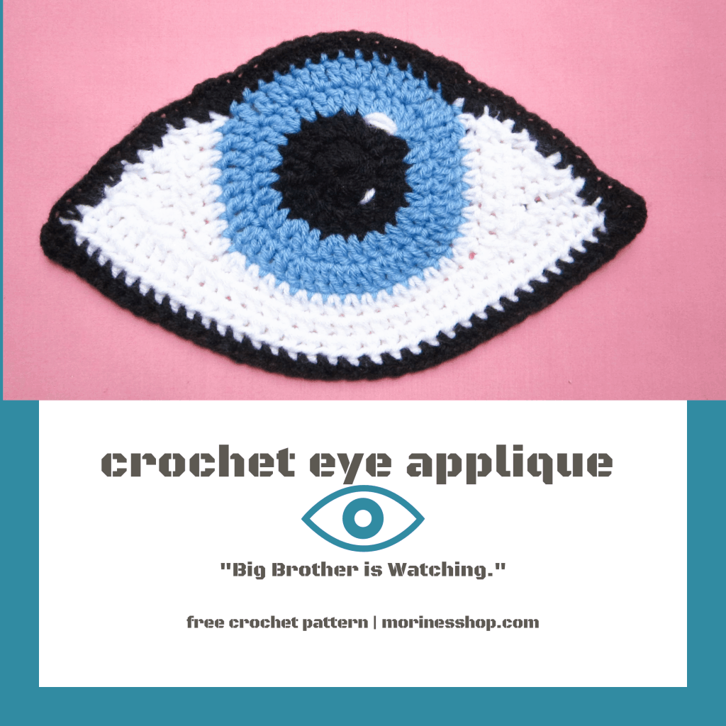 Free crochet eye applique pattern