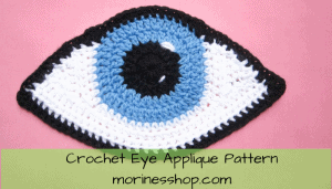 Crochet eye applique pattern