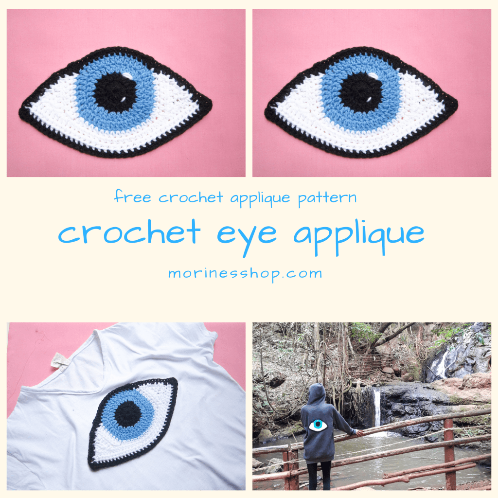 Free crochet eye applique pattern