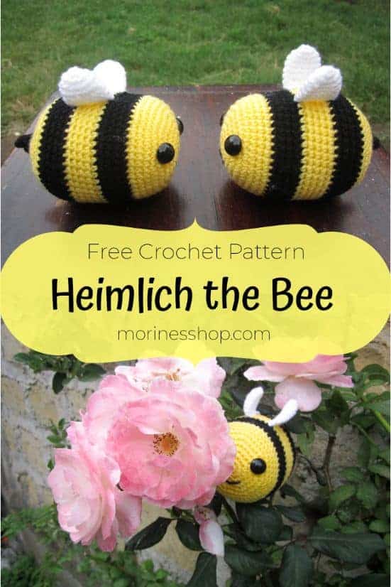 Heimlich the bee is an easy crochet amigurumi pattern. This pattern works up really fast and is beginner friendly. #CrochetBee #BeeCrochet #FreeCrochetPattern #Amigurumi #HeimlichTheBee