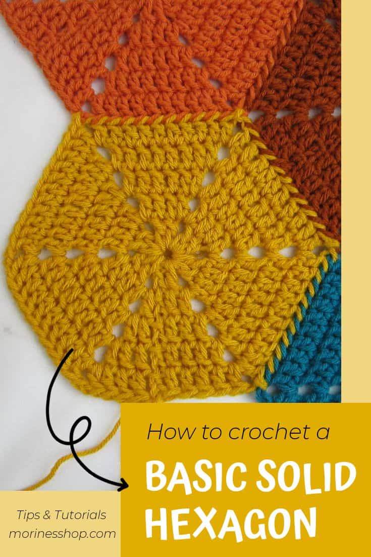 How to crochet a basic solid hexagon. A detailed tutorial with pictures to guide you. #crochethexagon #crochetsolidhexagon #crochethexies #crochet #crochettutorial