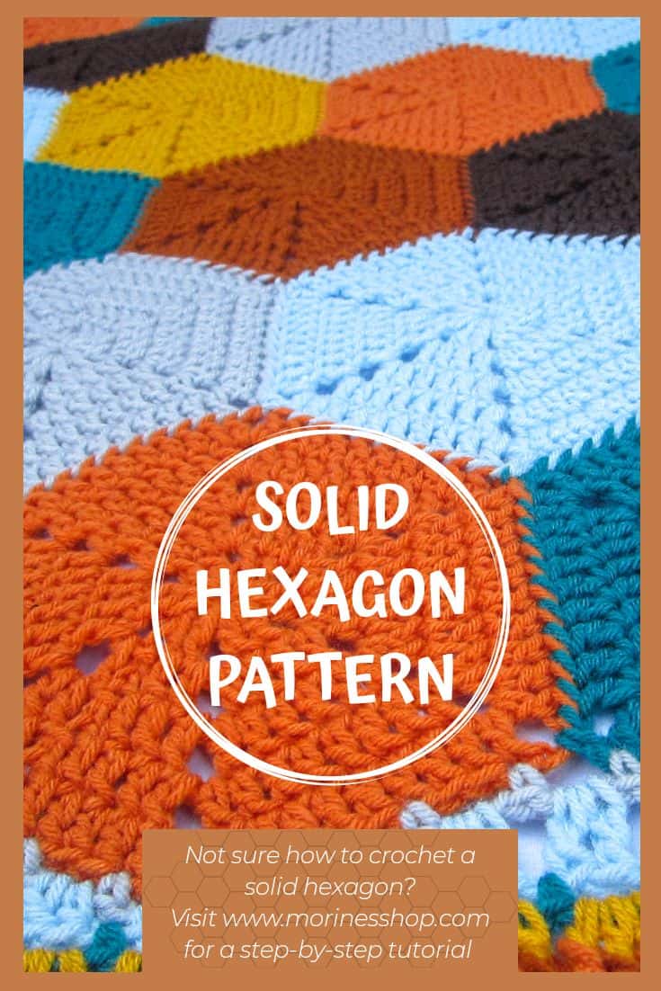 How to crochet a basic solid hexagon. A detailed tutorial with pictures to guide you. #crochethexagon #crochetsolidhexagon #crochethexies #crochet #crochettutorial