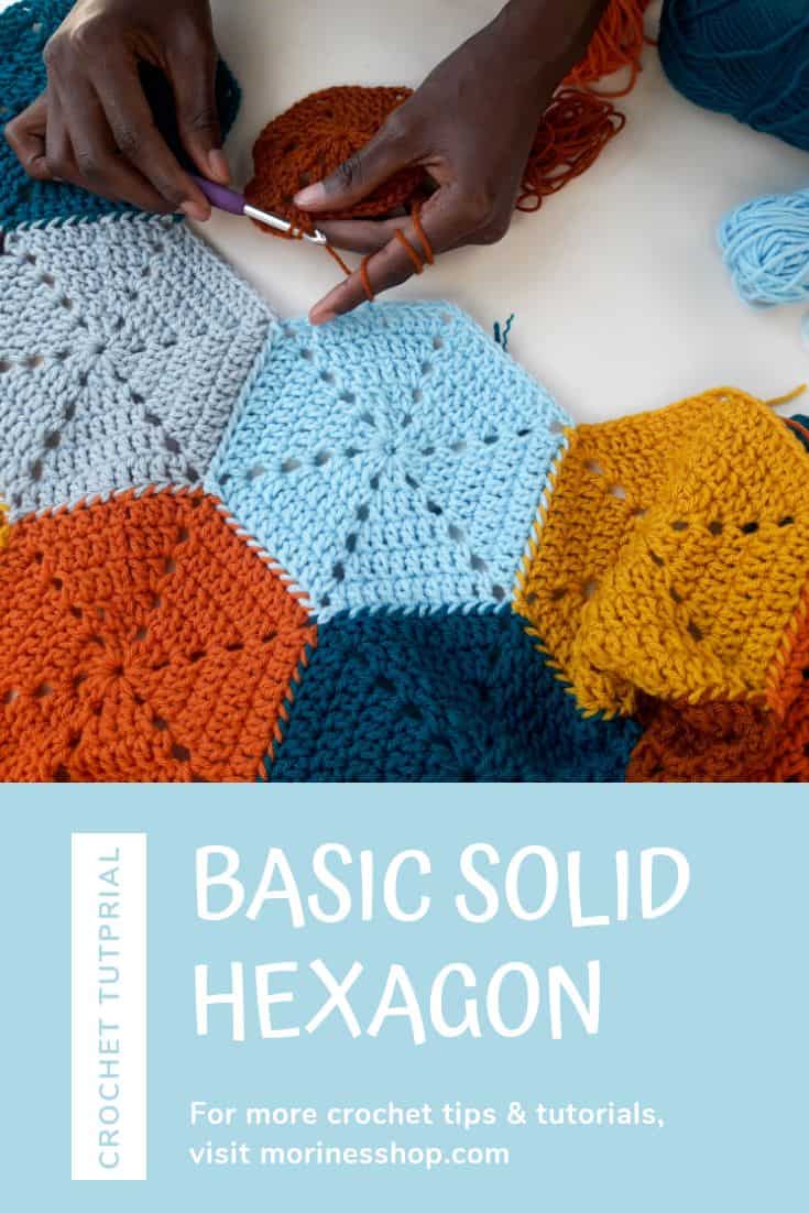 How to crochet a basic solid hexagon. A detailed tutorial with pictures to guide you. #crochethexagon #crochetsolidhexagon #crochethexies #crochet #crochettutorial