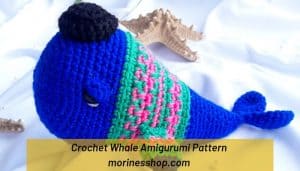 Nyangumi is an adorable free crochet whale amigurumi pattern that would make a perfect gift for any deep sea lovers in your life! #CrochetWhale #WhaleAmigurumi #CrochetAnimals #AmigurumiWhale #CrochetWhalePattern