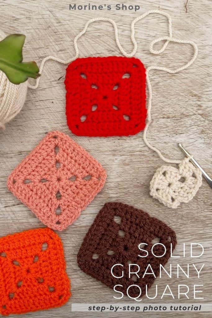 Learn how to crochet the solid granny square with this detailed step-by-step photo tutorial perfect for beginners and experienced crocheters #GrannySquare #CrochetGrannySquare #SolidGrannySquare #GrannySquareTutorial #GrannySquarePattern