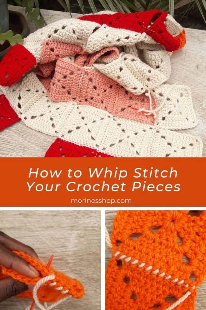 All you need to know about the whip stitch, including a step-by-step tutorial for using it to join your squares, motifs and amigurumi pieces!  #HowToSeamCrochet #HowToJoinCrochet #CrochetJoin #CrochetSeam #CrochetWhipStitch