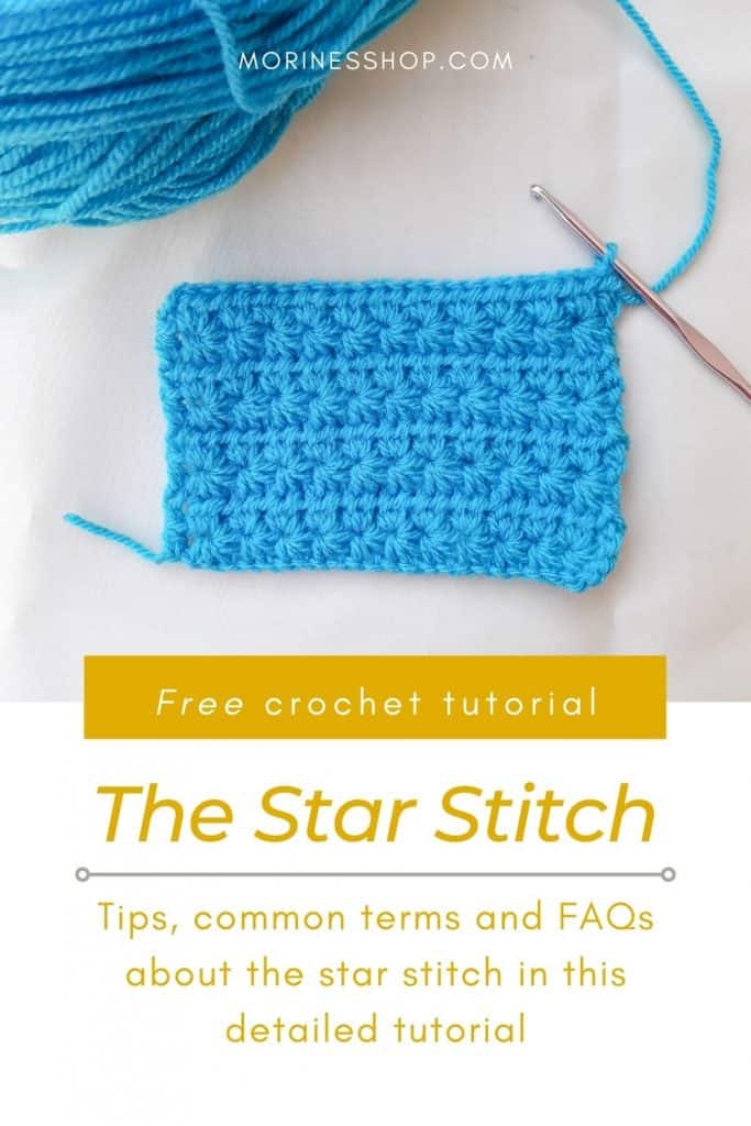 A complete guide to the crochet star stitch. Includes a detailed step-by-step tutorial along with tips, common terms and FAQs answered #CrochetStarStitch #StarStitch #CrochetStitches #BeginnerCrochet #CrochetBasics