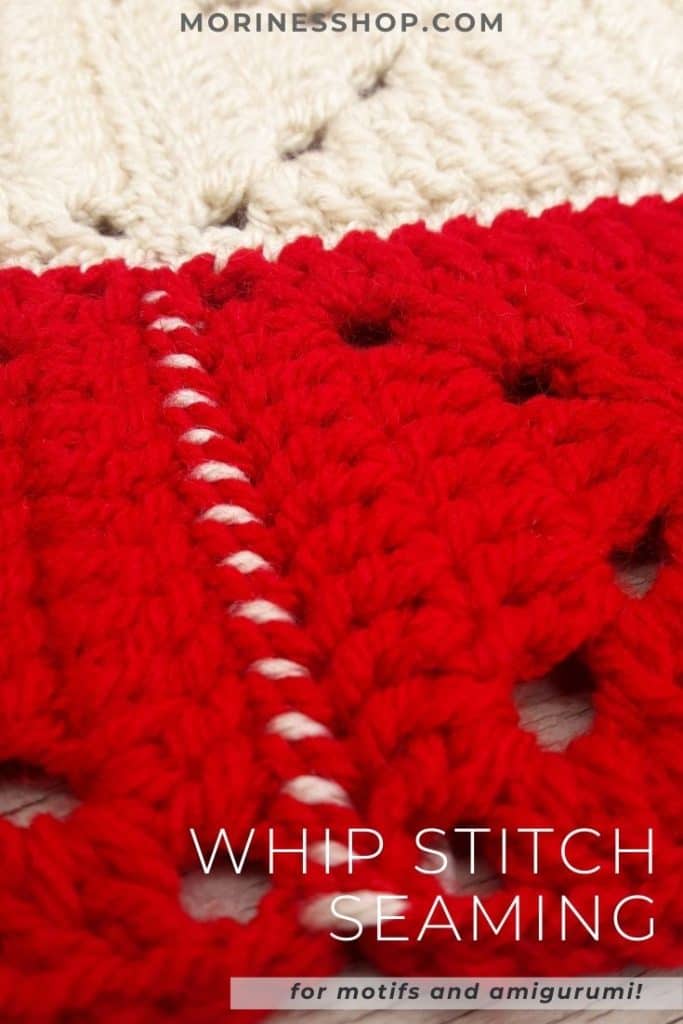 All you need to know about the whip stitch, including a step-by-step tutorial for using it to join your squares, motifs and amigurumi pieces! #HowToSeamCrochet #HowToJoinCrochet #CrochetJoin #CrochetSeam #CrochetWhipStitch