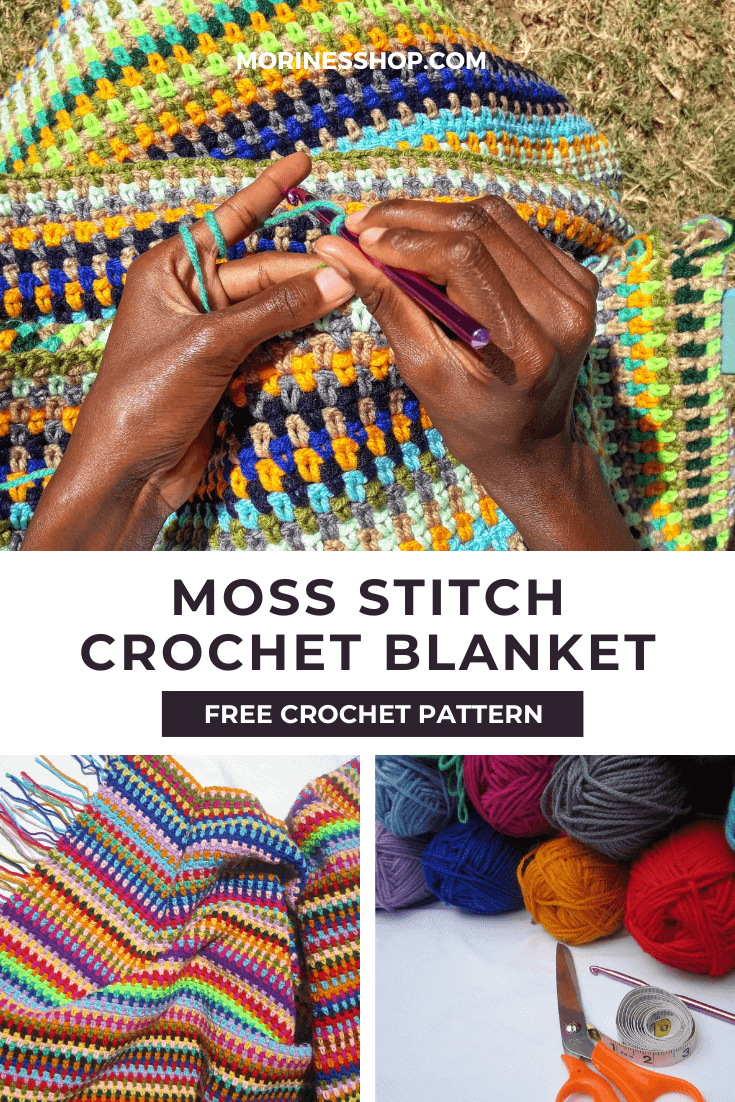How to Make a Moss Stitch Crochet Blanket Morine's Shop