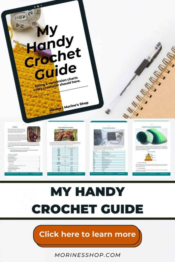 Ready to size up (or down) your crochet makes? This free eBook has sizing and conversion charts to help you do just that! #CrochetResources #CrochetTools #CrochetBook #CrochetForBeginners #CrochetTips