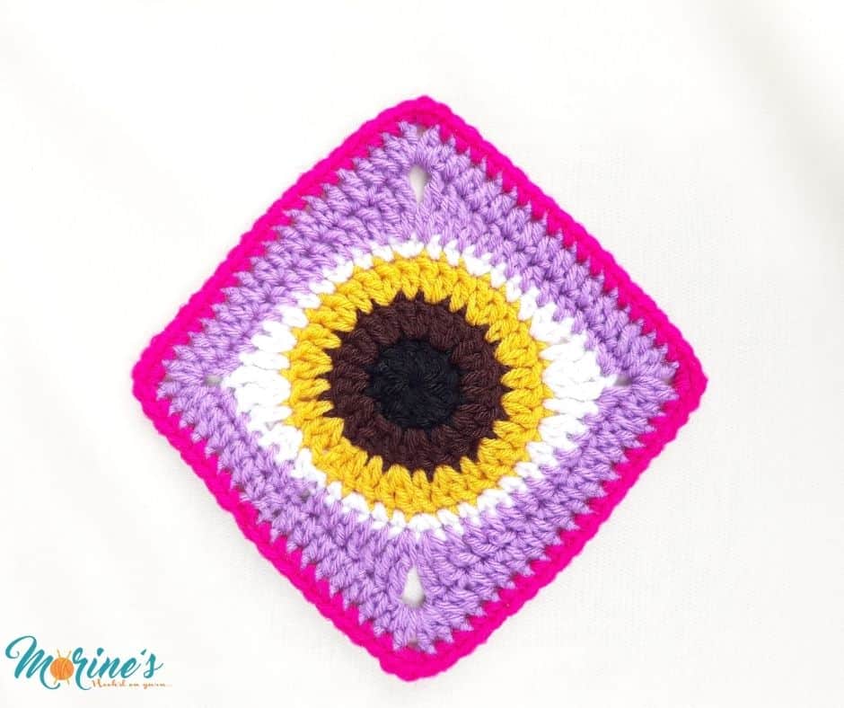 This crochet Eye Granny Square pattern is a fun twist on my crochet eye applique. There are so many fun uses for this square.