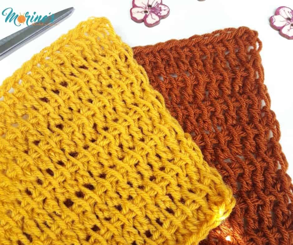 The Tunisian Double Crochet Stitch is a great beginner stitch because it is worked very similarly to the regular double crochet stitch. You can create different looks and textures, depending on how the hook is inserted into the stitches