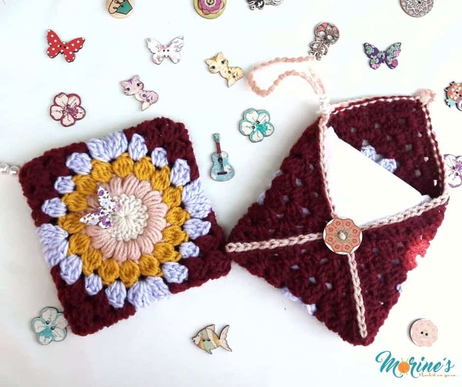 Crochet a darling granny square pouch using this free pattern that also has a tutorial on how to turn any size granny square into a pouch.