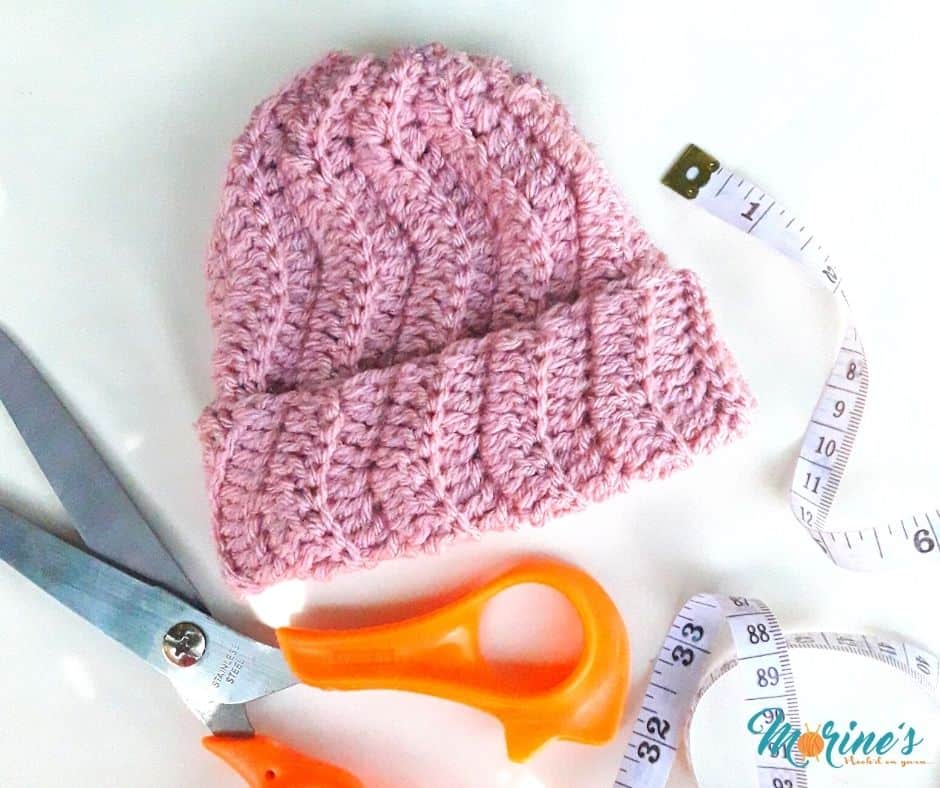 The Twist to the Classic Hat is a crochet preemie hat pattern that uses simple stitches with intervals of increases and decreases to give is a nice wavy effect. It include options for folded brim and brimless hat design.