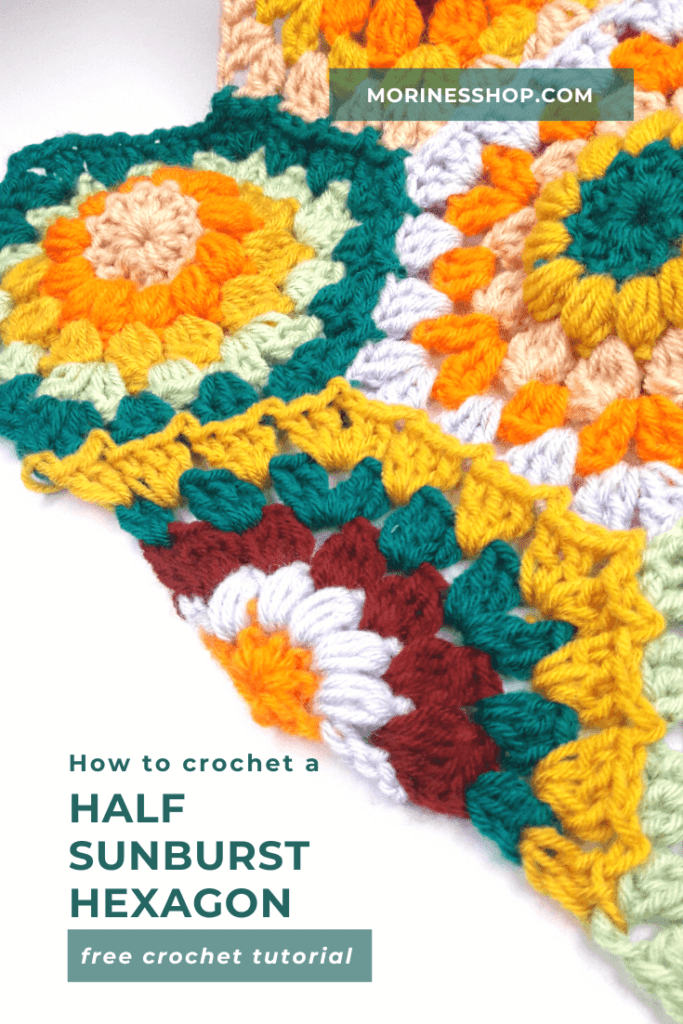 Learn how to crochet a half granny square hexagon for filling in the deep and shallow valleys left over after crocheting your granny hexagon.