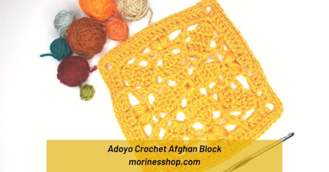 The Adoyo Crochet Afghan Block uses simple beginner crochet crochet stitches and techniques to create a unique, textured crochet square.